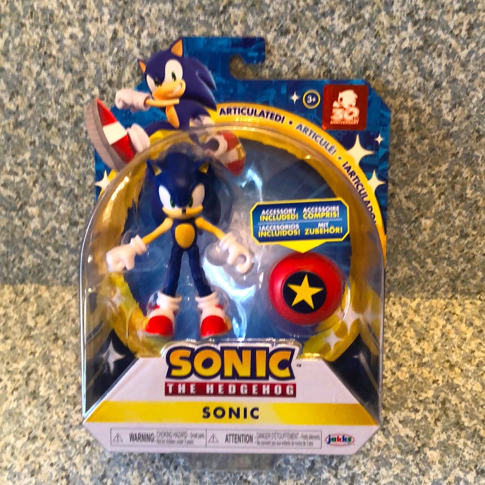 SONIC the Hedgehog 4 inch Modern Sonic with Star Spring Toy
